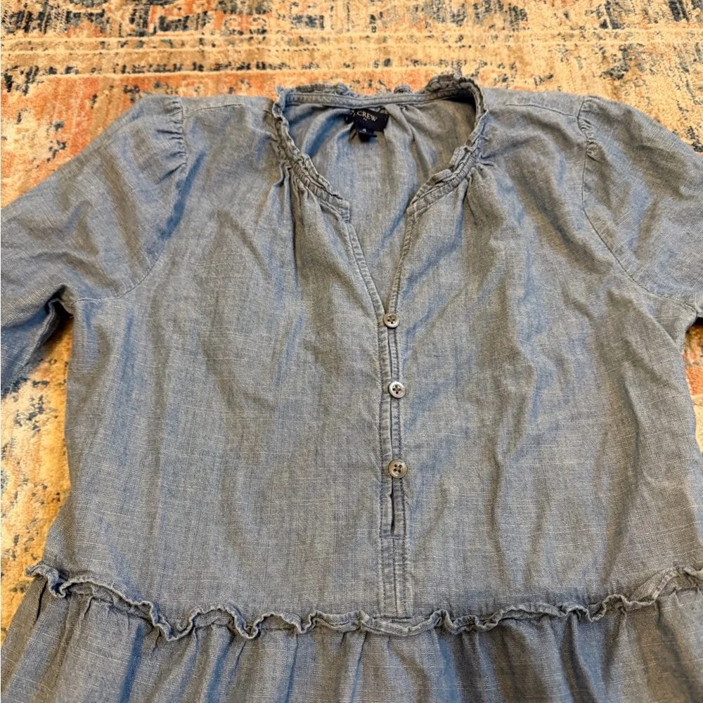 J. Crew Chambray Tiered Dress